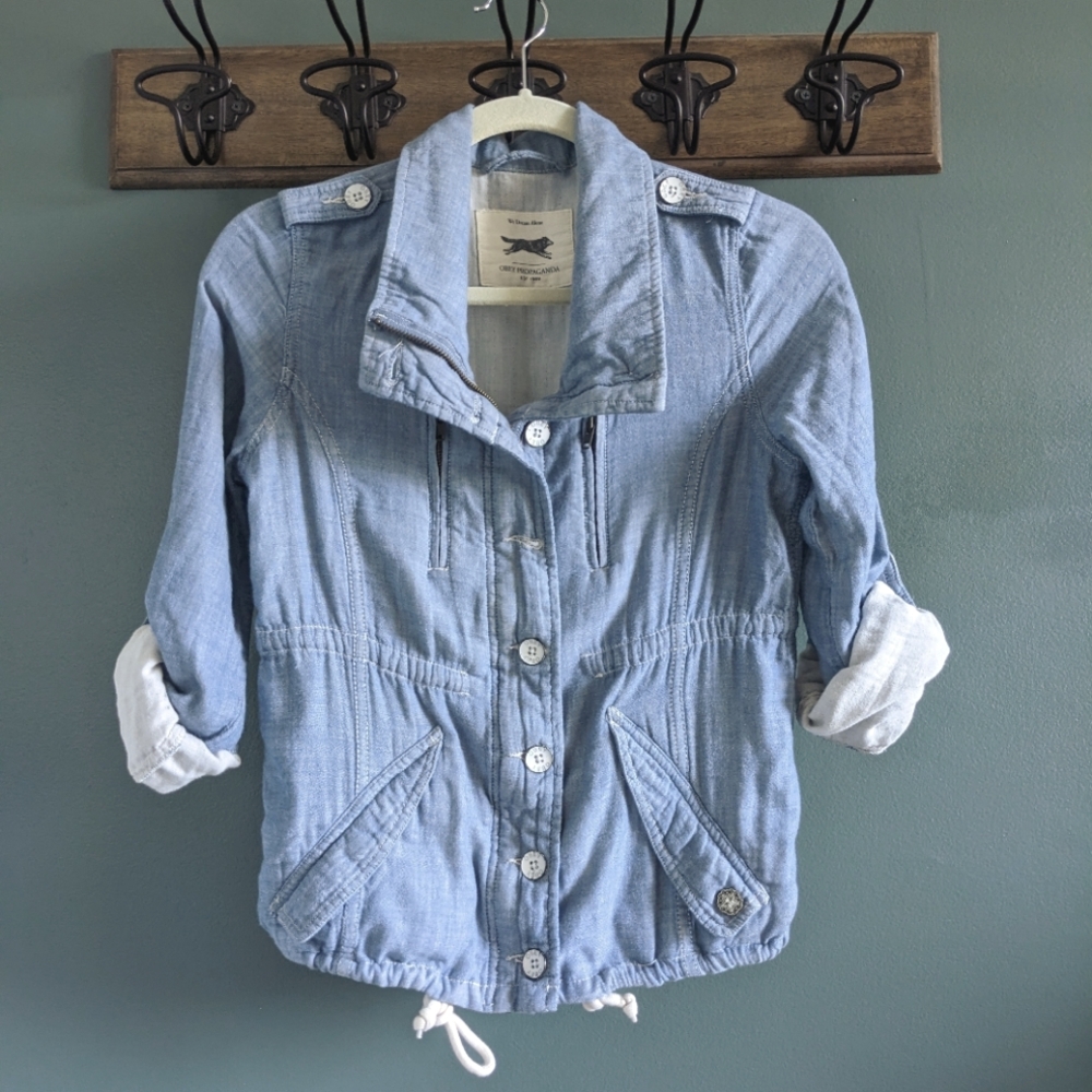 OBEY light jacket chambray cotton size small